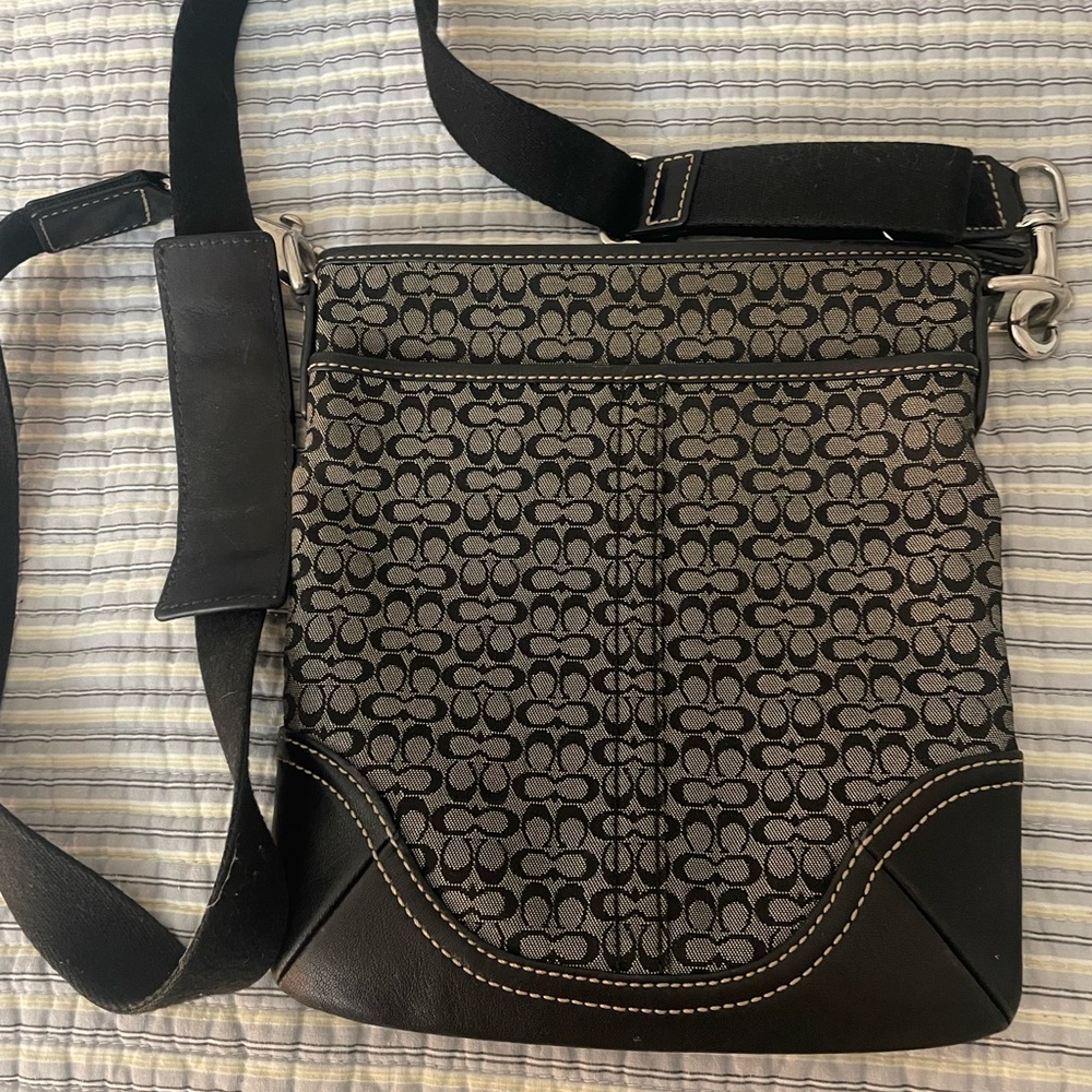 Coach Black Signature Jacquard Crossbody Bag